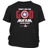 There's Only One God Ma'am Christian T-Shirt (Youth) (Multiple Colors) - Paraclete Tees
 - 2
