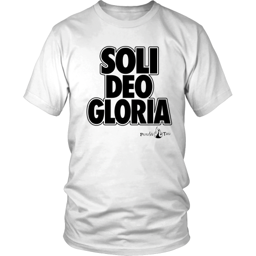 Soli Deo Gloria Christian T-Shirt (Mens/Unisex) (Black) - Paraclete Tees
