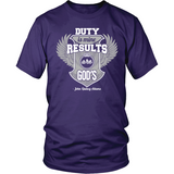 Duty is Mine; Results are God's Christian T-Shirt (Unisex) (Silver/White) (Multiple Colors) - Paraclete Tees
 - 3