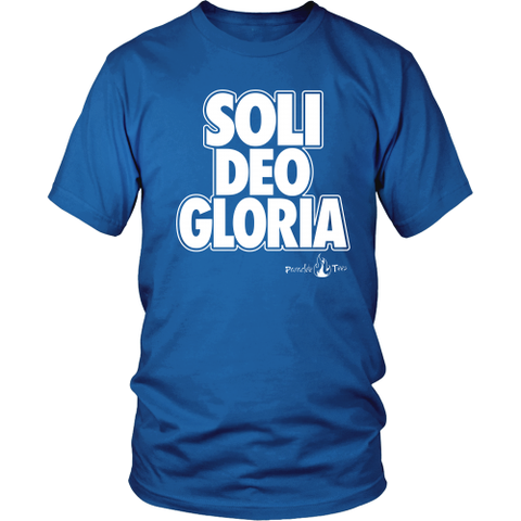 Soli Deo Gloria Christian T-Shirt (Mens/Unisex) (Multiple Colors)
