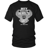 Duty is Mine; Results are God's Christian T-Shirt (Unisex) (Silver/White) (Multiple Colors) - Paraclete Tees
 - 7