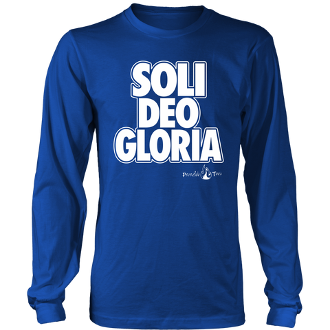 Soli Deo Gloria Christian T-Shirt Long Sleeve (Mens/Unisex) (Multiple Colors)