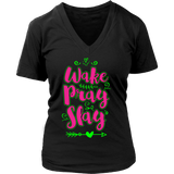 Wake Pray Slay Green and Pink Custom