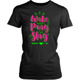 Wake Pray Slay Green and Pink Custom