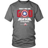 There's Only One God Ma'am Christian T-Shirt (Mens/Unisex) (White Letters) (Multiple Colors) - Paraclete Tees
 - 3