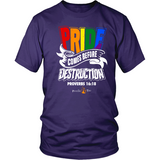 Pride Comes Before Destruction Christian T-Shirt (Mens/Unisex) (Multiple Colors) - Paraclete Tees
 - 2