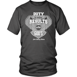 Duty is Mine; Results are God's Christian T-Shirt (Unisex) (Silver/White) (Multiple Colors) - Paraclete Tees
 - 6
