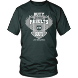 Duty is Mine; Results are God's Christian T-Shirt (Unisex) (Silver/White) (Multiple Colors) - Paraclete Tees
 - 5