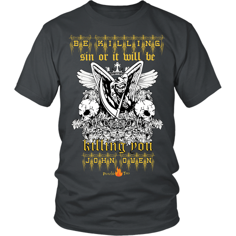 Be Killing Sin or it Will Be Killing You Christian T-Shirt (Mens/Unisex) (Various Colors)
