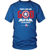 There's Only One God Ma'am Christian T-Shirt (Mens/Unisex) (White Letters) (Multiple Colors) - Paraclete Tees
 - 1