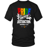 Pride Comes Before Destruction Christian T-Shirt (Mens/Unisex) (Multiple Colors) - Paraclete Tees
 - 1
