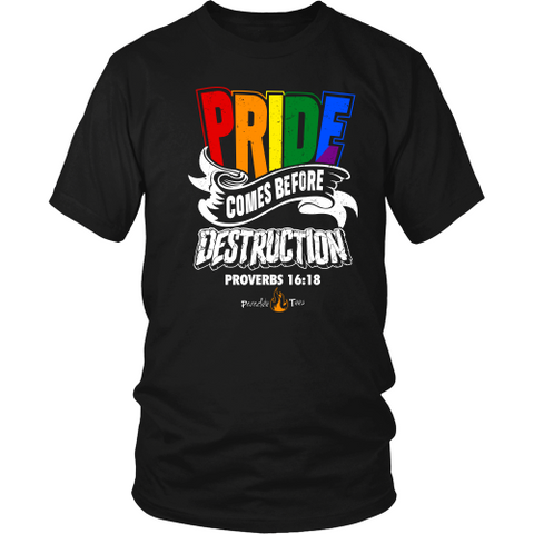 Pride Comes Before Destruction Christian T-Shirt (Mens/Unisex) (Multiple Colors)